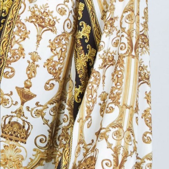 Flying Tomato collar Baroque Print gold blouse top - Picture 5 of 9